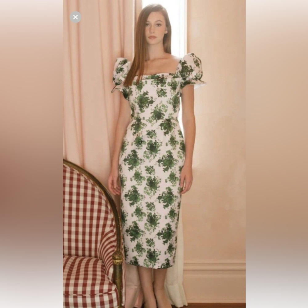 Damaris Bailey green floral dress size Small